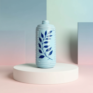 Leafy Blue Patterned Vase Planter